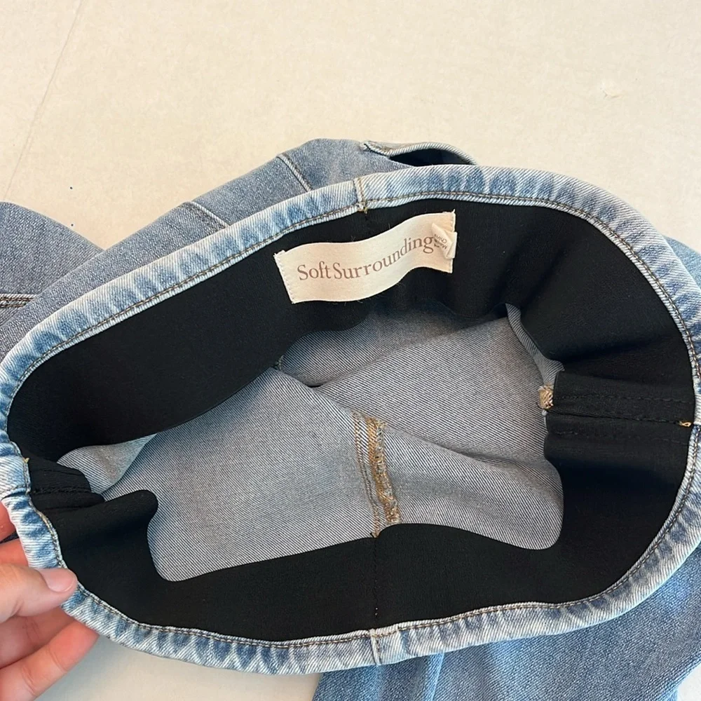 SOFT SURROUNDINGS ULTIMATE FLARE SIDE SLIT PULL ON JEANS SMALL